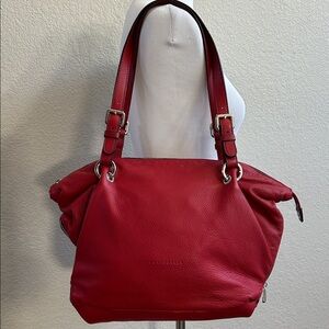 Coccinelle Red Leather Shoulder Tote Bag Purse